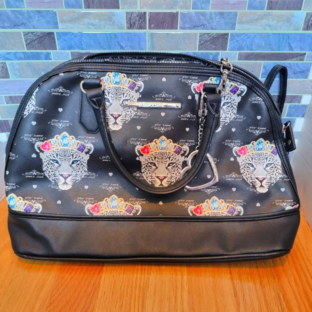 Betsey Johnson Snow Queen Leopard Dome Satchel